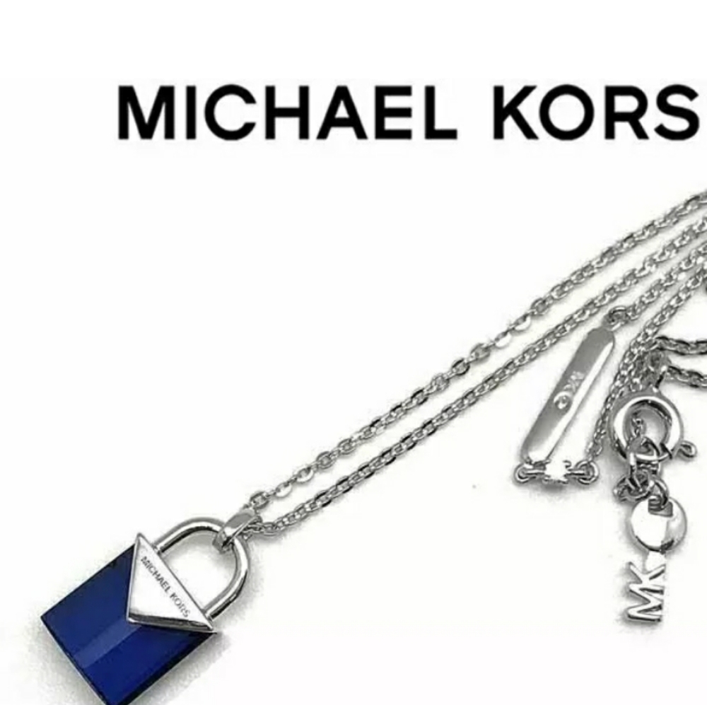 Sterling silver blue sapphire padlock necklace New - Picture 2 of 7